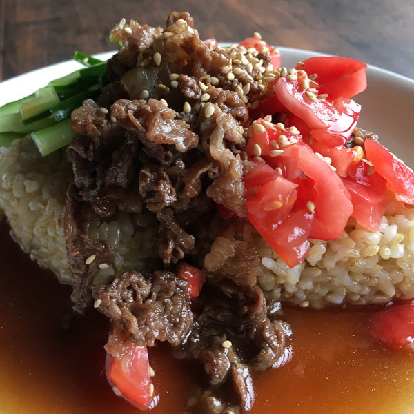 玄米おむすび 冷製焼肉玄米おむすび雑炊 ってダシかけてるだけだから 雑炊って言うんかなぁ