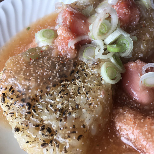 焼き玄米おむすび 明太あんかけ