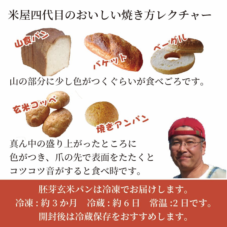 無添加　胚芽玄米パン　玄米コッペ（3個）